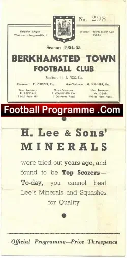 Berkhamsted Town v Hemel Hempstead 1954