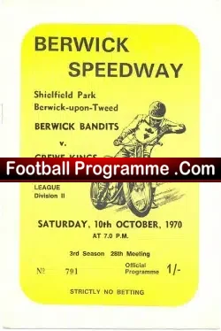 Berwick Speedway v Crewe Kings 1970