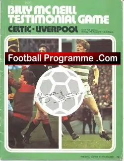 Billy McNeill Testimonial Benefit Glasgow Celtic 1974 + Shankly