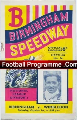 Birmingham Speedway v Wimbledon 1949