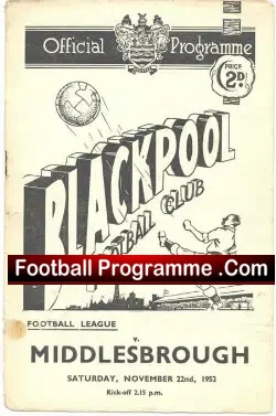 Blackpool v Middlesbrough 1952