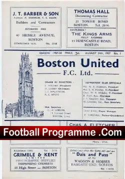 Boston United v Kings Lynn 1957
