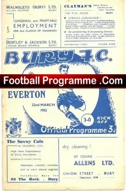 Bury v Everton 1952