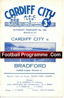 Cardiff City v Bradford 1950