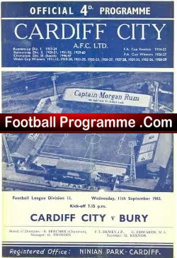Cardiff City v Bury 1963