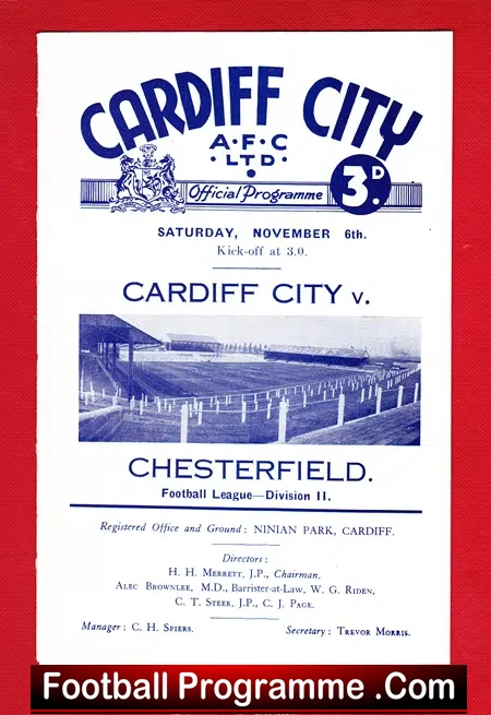 Cardiff City v Chesterfield 1948