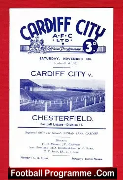 Cardiff City v Chesterfield 1948