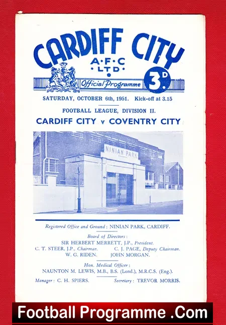 Cardiff City v Coventry City 1951