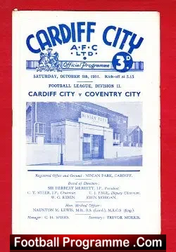 Cardiff City v Coventry City 1951