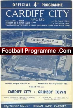 Cardiff City v Grimsby Town 1962