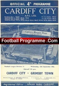 Cardiff City v Grimsby Town 1962