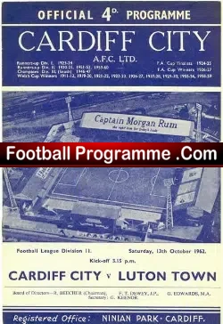 Cardiff City v Luton Town 1962