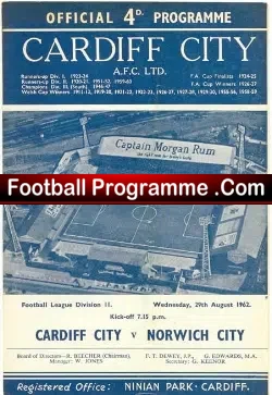 Cardiff City v Norwich City 1962