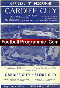 Cardiff City v Stoke City 1962