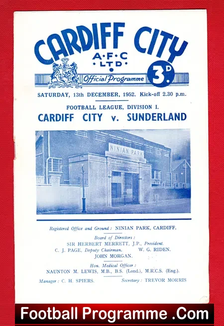 Cardiff City v Sunderland 1952