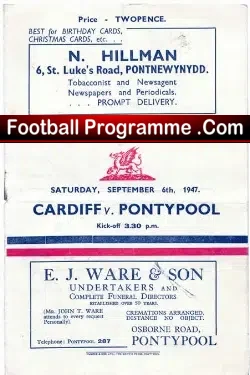 Cardiff Rugby v Pontypool 1947