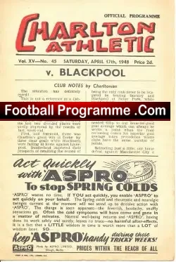 Charlton Athletic v Blackpool 1947