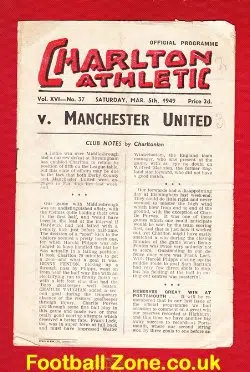 Charlton Athletic v Manchester United 1949