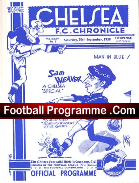 Chelsea Football Club Bound Volume Programmes Book 1939 – 1945