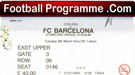 Chelsea v Barcelona 2005 – Football Ticket Stub