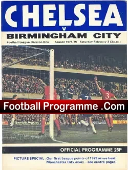 Chelsea v Birmingham City 1979 + Autographs