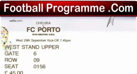 Chelsea v FC Porto 2005 – Football Ticket