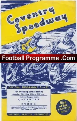 Coventry Speedway v Stoke 1952