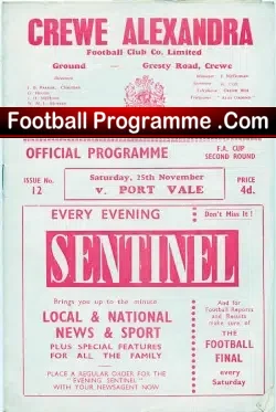 Crewe Alexandra v Port Vale 1961
