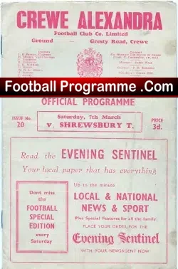 Crewe Alexandra v Shrewsbury Town 1959