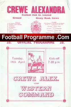 Crewe Alexandra v Western Command 1959