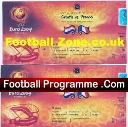 Croatia v France 2 X Football Ticket Stubs Euro 2004
