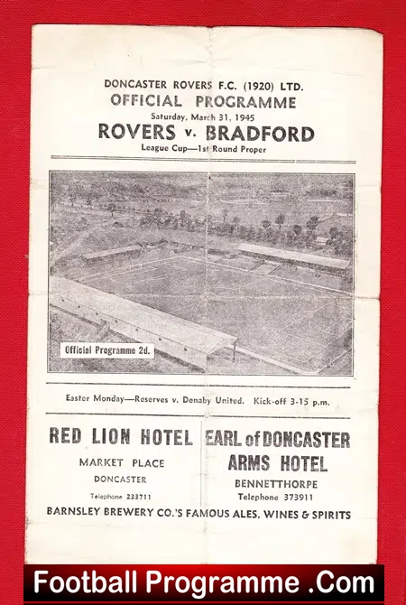 Doncaster Rovers v Bradford Park Avenue 1945 = Shackleton