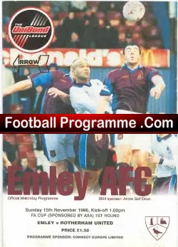 Emley v Rotherham United 1998 - football programme
