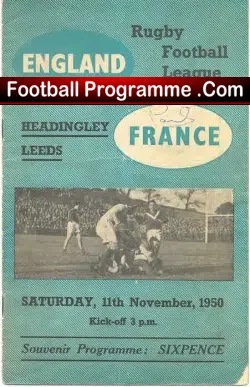 England Rugby v France 1950