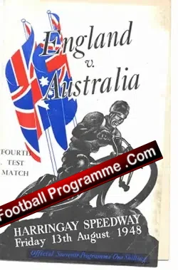 England Speedway v Australia 1948 – at Harringay