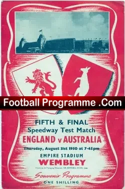 England Speedway v Australia 1950 – at Wembley
