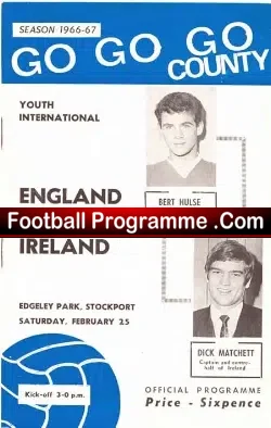 England v Ireland 1967 – Youth Edgley Park Stockport