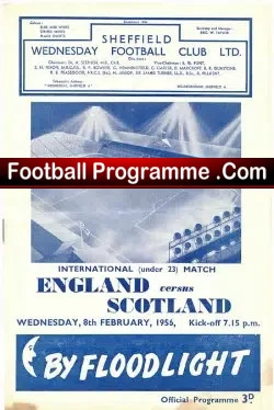 England v Scotland 1956 – U23 at Sheffield Wed – Duncan Edwards