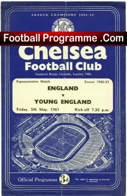England v Young England 1961 – at Chelsea – Bobby Moore + Charlton