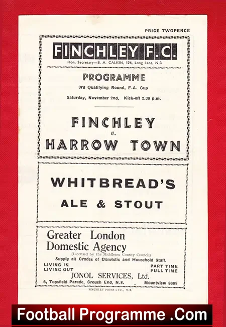 Finchley v Harrow Town 1946