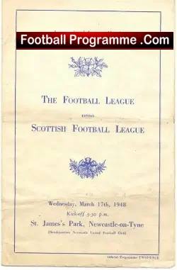 Footbal League v Scottish League St James Park 1948