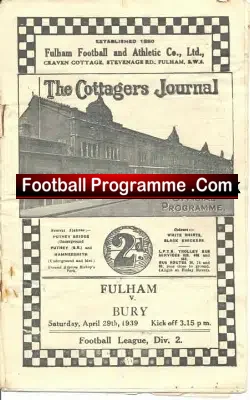 Fulham v Bury 1939