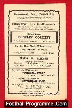 Gainsborough Trinity v Frickley Colliery 1952