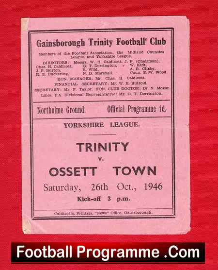 Gainsborough Trinity v Osset Town 1946