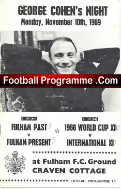 George Cohen Testimonial Football Benefit Game Fulham 1969
