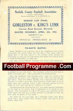 Gorleston v Kings Lynn 1953 – Senior Cup Final
