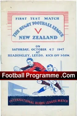 Great Britain Rugby v New Zealand 1947 - Headingly - rugby programme
