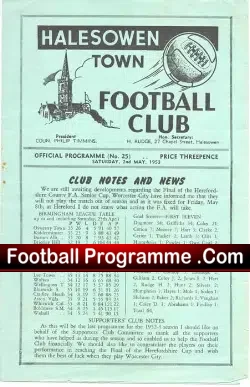 Halesowen Town v Burton Albion 1953