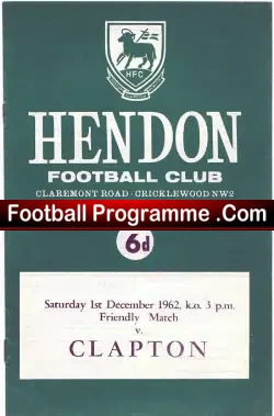 Hendon v Clapton 1962