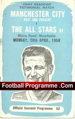 Jimmy Meadows Testimonial Benefit Game Manchester City 1958